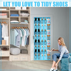 Windyun 1 Pcs 40 Pocket Over the Door Shoe Organizer Hang,Sky Blue - Image 4