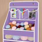 Univivi Fabric Over the Door Organizer for Baby Nursery, Purple, 6-Shelf - Image 4