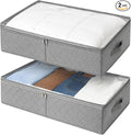 LotFancy Under Bed Storage Bags with Clear Window & Handles, 24” x 16” x 6" by LotFancy