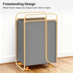 STO STO Laundry Hamper, 75L Laundry Basket with Coated Fabric Bag, Lightweight Portable Dirty Clothes Hamper, Laundry Bin with Metal Frame for Laundry Room, Bedroom, Closet and Dorm, Gray Fabric - Image 6