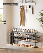 SONGMICS Shoe Rack, 3-Tier Shoe Organizer, Metal Storage Shelf | for Entryway, Upright or Upside Down, for 20-24 Pairs, Stackable, 11.8 x 46.1 x 21.7 Inches, Black ULSA033B01 - Image 3