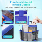 EUDELE Mesh Shower Caddy Portable for College Dorm Room Essentials,Shower Caddy Dorm with 9-Pocket Large Capacity for Beach,Swimming,Gym,Travel essentials, Blue - Image 5