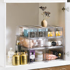 Sorbus Clear Stackable Storage Drawers with Handles (2 Large + 4 Small) - Image 6