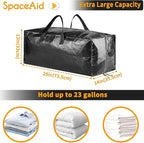 SpaceAid Heavy Duty Moving Bags, Extra Large Storage Totes W/Backpack Straps Strong Handles & Zippers, Alternative to Moving Boxes, Packing & Moving Supplies, Black (6 Pack) - Image 7