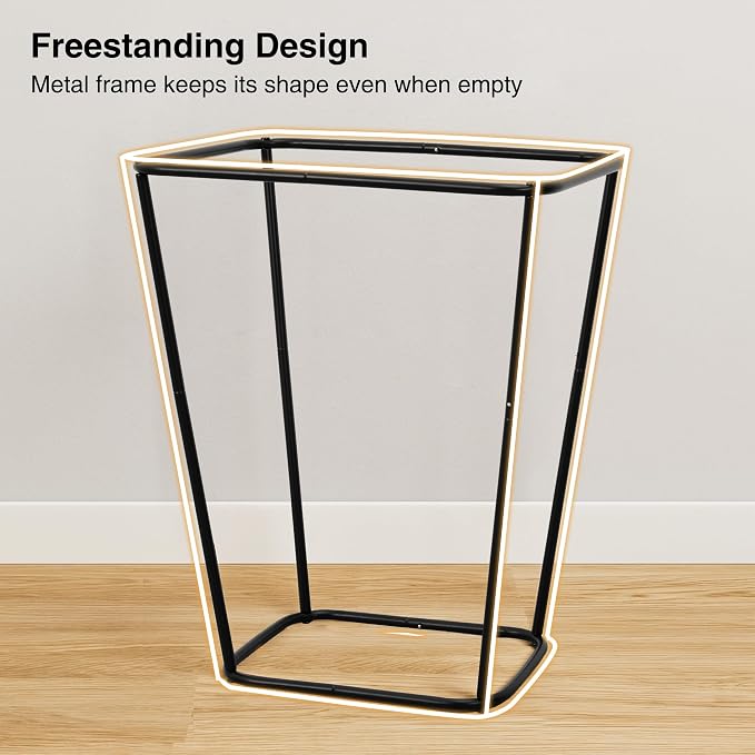 STO STO 75L Laundry Hamper, Space Saving Freestanding Clothes Basket with Iron Frame, Dirty Clothes Storage Bin with Removable Washable Liner for Bedroom, Bathroom, Dorm, Closet, Apartment, Beige - Image 6