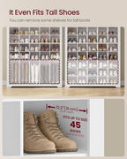 VASAGLE Tall Shoe Storage Cabinet, 10‑Tier, Holds Up to 50 Pairs of Shoes | Vertical Wood Rack, 39.4 x 13.2 x 75.4 inch, for Entryway, Cloud White, HELAN Collection ULBS275WB01S - Image 5