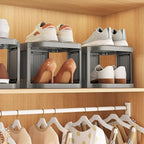 Kitstorack 5-Tier Vertical Plastic Shoe Rack, Freestanding Stackable Shoe Storage Organizer Cubes Shoe Shelf Tower or Small Closets and Tight Spaces, Gray - Image 4