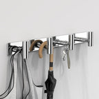 VAEHOLD Hat and Coat Wall Mount Rack - Hooks for Robes, Bags, Keys, and Towels - Bathroom Towel Hanger Organizer (Polished Chrome, “T“ Shape 4 Hooks 1 Pack) - Image 2