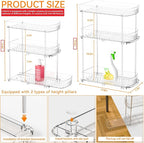 Yieach 2 Pack 13.8″ Deep 3 Tier Under Sink Storage Organizer,Large Pull Out Bathroom Organizers and Storage,Slide Out Acrylic Undersink Storage Shelf,Kitchen Under Sink Organizer for Cleaning Products - Image 3