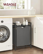 VASAGLE Laundry Hamper with Shelf, 1 Pull-Out Bag, 17.2 Gallons (65L) - Image 2
