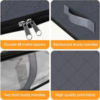 StorageRight Under Bed Storage Bags, 10 Pack, 40L, Gray | Breathable Non-Woven Fabric with a Clear Window and Zippered Top for Clothes, Comforters, Blankets and Seasonal Storage - Image 3