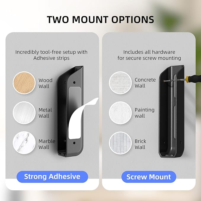 ELETIUO Wall-Mounted Scale Holder with Adhesive &Screws -Fits Most Digital Scales (Up to 1.2"/30mm Thick),Anti-Slip Silicone Pads,Space-Saving Bathroom/Bedroom Organizer-Easy to Install, Black - Image 3