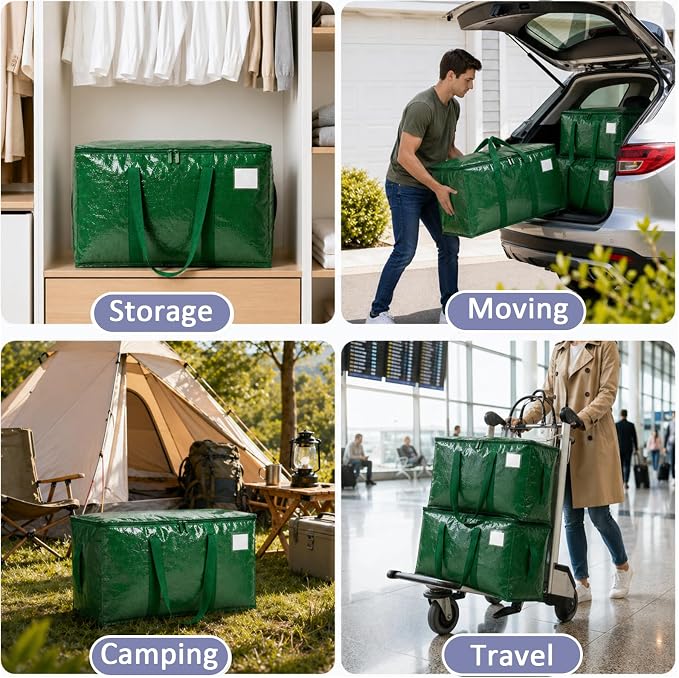 Songrey Extra Large Heavy Duty Moving Bags, 6 Pack, Dark Green - Image 7