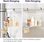 SWTYMIKI Shower Caddy Hanging Organizer - Over the Door Shower Caddy with 6 Hooks, 2 Installation Ways, Stainless Steel Rustproof Bathroom Organizer, White - Image 3