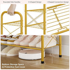 Hoctieon 5 Tier Shoe Rack for Closet, Durable Mesh Style Shoe Rack, Entryway Shoe Shelf, Shoe Storage Organizer for Hallway, Bedroom, Living Room, Wardrobe, Gold - Image 7
