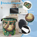 Palm Sloth Laundry Basket Collapsible Laundry Hamper Oxford Storage Bin for Clothes Storage, Organizer, Books and Sundries 16" X 20.8" - Image 3