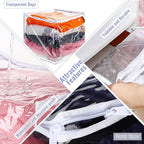 Shappy 6 Packs Clear Plastic Storage Bags with Zipper, 12 x 12 x 12 Inch | Sweater Bags, Moth Proof Protection, Vinyl, For Blankets Clothes Bed Sheet Comforters Pillows Quilt Closet Linen Organizer - Image 3