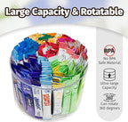 Drink Packet Organizer for Powdered Drink Mix,Powder Packet,Water Packet,Water Flavor Packet,Lazy Susan 360° Turntable Organizer for Drink Mix Necessities - Image 2