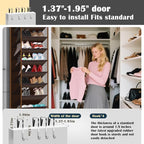 10 - Pocket Over - the - Door Hanging Shoe Organizers & Rack, Made of Sturdy 600D Oxford + Non - Woven Fabric, Space - Saving Storage for Shoes, Boots & More (Dark coffee color) - Image 5