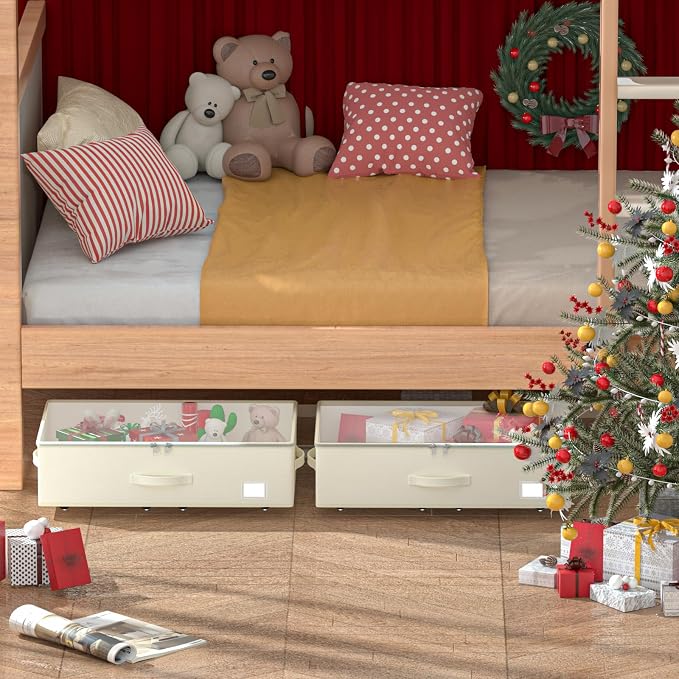 EE-RoomWorld Under Bed Storage with Wheels, No Assemble Required 10 inches height Under Bed Storage bins,Large capacity Rolling Underbed Shoe Storage containers，dorm underbed storage drawers - Image 6
