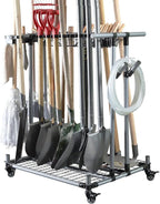 Heavy duty garden tool organizer garage storage holder storage large long farming tools lawn tool metal rack shovel and rake organizer by QTJH