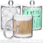 3 Pack Acrylic Qtip Holder Dispenser for Cotton Swabs, Balls, Floss Picks - Image 9
