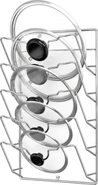 Simple Houseware Wall Door Mounted Pot Lid Rack Organizer, Chrome Finish by SimpleHouseware