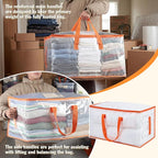 KYODOLED 2-Pack Clear Moving Bags Heavy Duty Extra Large, Storage Totes | Transparent, Reinforced Handles & Strong Zippers, Label Pocket, for College Dorm, Clothes, Bedding, Toys, Space-Saving - Image 4