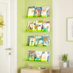 upsimples 4 Pcs 15" Acrylic Shelves for Wall Display, Fluorescent Green - Image 4