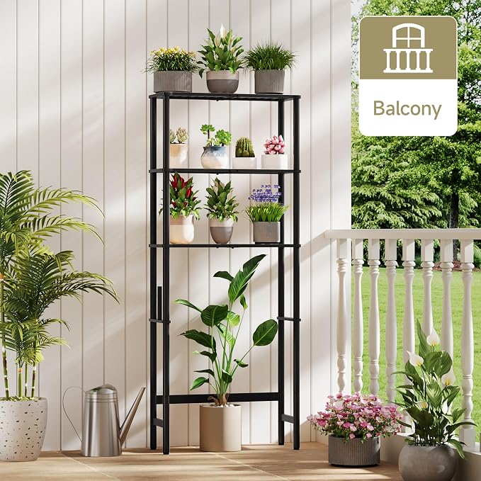 Over The Toilet Storage,3-Tier Bamboo Bathroom Shelf with Paper Holder - Image 9