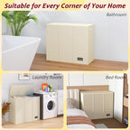 195L Laundry Hamper 3 Section,Large Laundry Hamper with Lid,Dirty Clothes Hamper with 3 Inner Bags,Collapsible Laundry Basket Organizer for Laundry Room,Bedroom,Laundry Sorter Hamper 3 Compartment - Image 7
