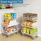OKZEST 3-Tier Rolling Pantry Floor Organizers and Storage Cart with Wheels - Image 6