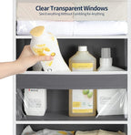 Yecaye 5 Tier Clear Over the Door Organizer Hanging, 5 Large Plastic Pockets and 10 Side Pockets Back of Door Organizer, 56lbs Weight Capacity Behind the Door Storage for Nursery, Deep Gray - Image 5