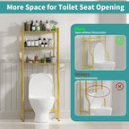 3-Tier Over Toilet Storage, Anti-Tip, 64" H, Gold - Image 5