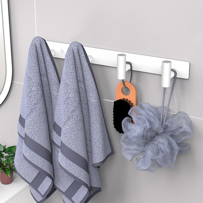 VAEHOLD Hat and Coat Wall Mount Rack - Hooks for Robes, Bags, Keys, and Towels - Bathroom Towel Hanger Organizer (White, “T“ Shape 4 Hooks 1 Pack) - Image 3