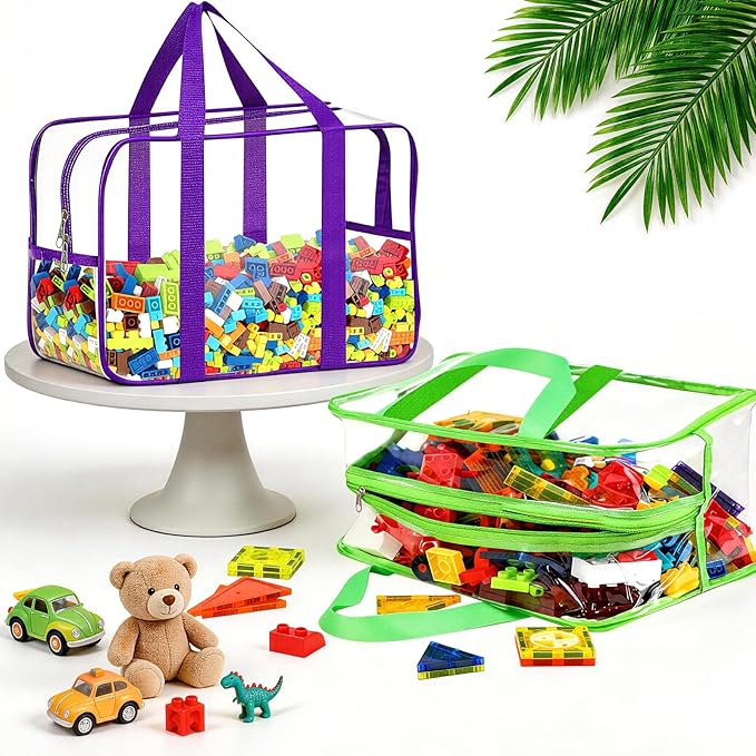 6 Colors XXL Toy Storage Bags with Labels Reusable Clear Toy Organizer - Image 4