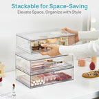 Vtopmart Clear Stackable Storage Drawers, 4 Pack Wide Plastic Organizers - Image 6