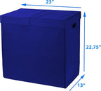 Simple Houseware Double Laundry Hamper with Lid & Removable Bags, Dark Blue - Image 7