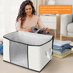 Fab totes 90L Clothes Storage, Foldable Thick Fabric Blanket Storage Bags | Foldable Containers with Zippers,Window and Handles for Organizing Bedroom, Closet, Comforter, Bedding,Dorm essentials - Image 3