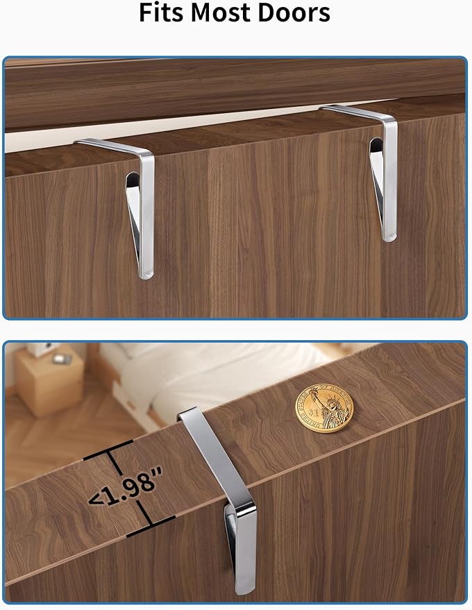 JARLINK Over the Door Organizer for Pantry, Bathroom, 5 Shelf Black, 2 Pack | Anti-Tilt Design, 44 lb Load Capacity, Hanging Door Organizer with 5 Large Capacity Pockets, Behind Door Storage for Nursery - Image 9