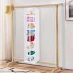 8 Tier Clear PVC Closet Hanging Organizer with Zipper, Foldable Hanging Closet Organizers and Storage, Hanging Clothes Storage Organizer, hanging shoe organizer, White Closet Shelves - Image 2