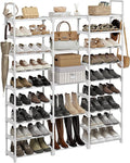 WOWLIVE 9 Tier 3-Column Shoe Rack, 50-55 Pairs Stackable White by WOWLIVE