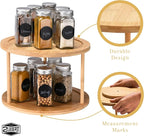 Bamboo Turntable Lazy Susan Rotating Spice Rack (10" Inches) - 2 Tier Spice Rack Organizer for Kitchen Cabinets, Pantry Storage - Durable, Easy Access, Space-Saving Design for Home Organization - Image 5