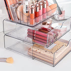 Vtopmart 3 Tier Clear Makeup Organizer with 2 Drawers - Image 2