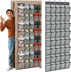 Windyun 2 Pcs 40 Pocket Over The Door Shoe Organizer, Gray - Image 7