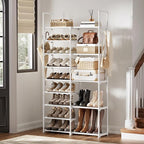 WOWLIVE 9 Tier 2-Column Shoe Rack, 30-35 Pairs Stackable White - Image 2