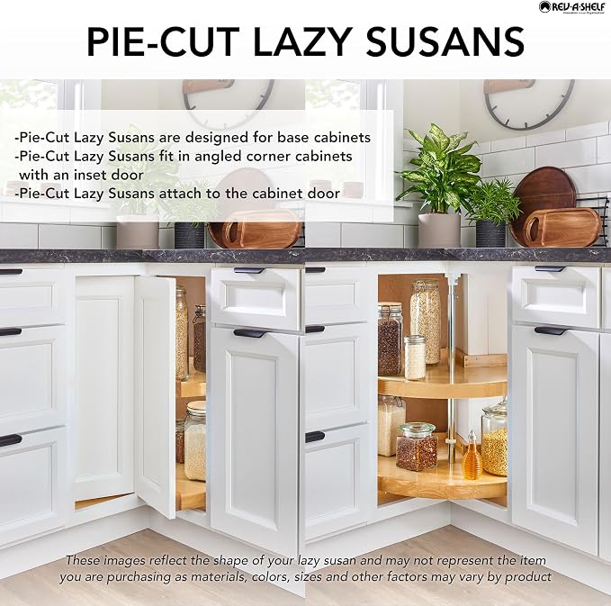Rev-A-Shelf 2 Tier Pie-Cut Plastic Lazy Susan for Corner Base Cabinets, 24" - Image 3