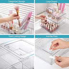 Vtopmart 3 Tier Clear Makeup Organizer with 2 Drawers - Image 6