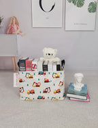 Rectangular Collapsible Laundry Basket with Side Handles, Excavator - Image 8