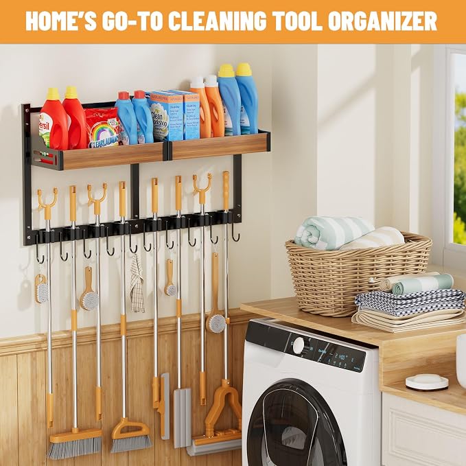 Broom and Mop Organizer Wall Mount, 2 pcs - Image 6